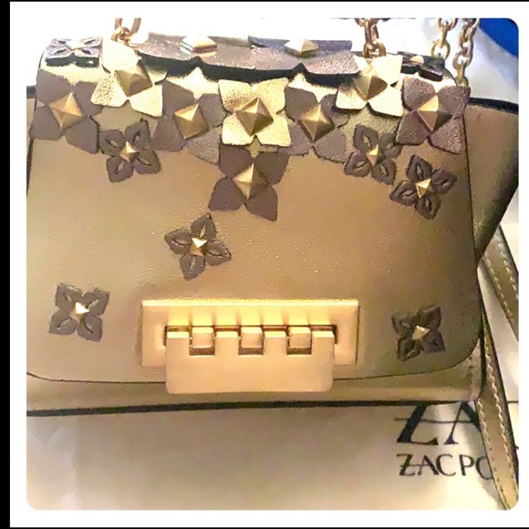 NEW Zac zac Posen Bag EarthaChain Crossbody Gold brand New with tag /dust bag